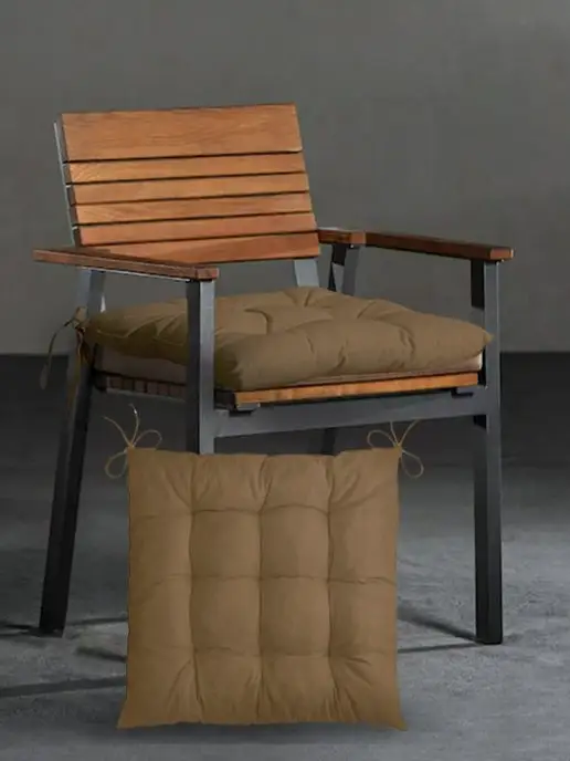 Classmark Подушка на стул с завязками сидушка квадратная 40х40 см, 40x40 см, фото 4