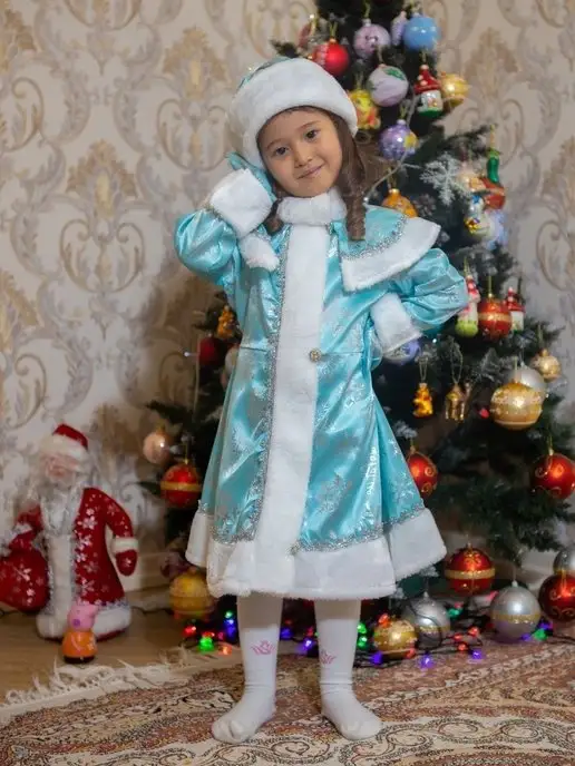 ANZHELLA Детский новогодний костюм Снегурочки, голубой, фото 7