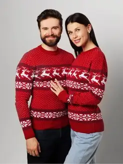 Новогодний свитер с оленями без горла мужской женский Stellato Knitwear 133846445 купить за 1 790 ₽ в интернет-магазине Wildberries