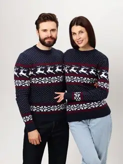 Новогодний свитер с оленями без горла мужской женский Stellato Knitwear 133846447 купить за 1 837 ₽ в интернет-магазине Wildberries