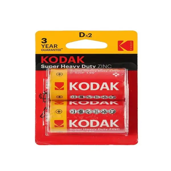 Батарейка солевая Kodak Super Heavy Duty, D, 1.5В, 2 шт