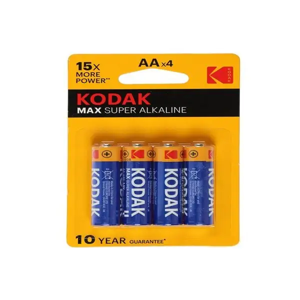 Батарейка алкалиновая Kodak Max, AA, LR6-4BL, 1.5В, 4 шт.