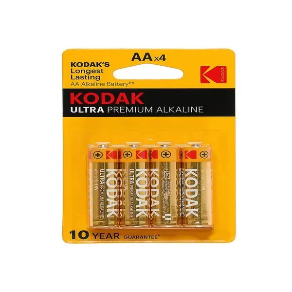 Батарейка алкалиновая Kodak Ultra, AA, LR6-4BL, 1.5В, 4 шт.