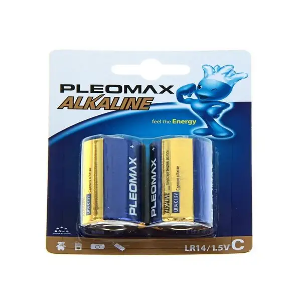 Батарейка алкалиновая С LR14 1.5В, 2 шт