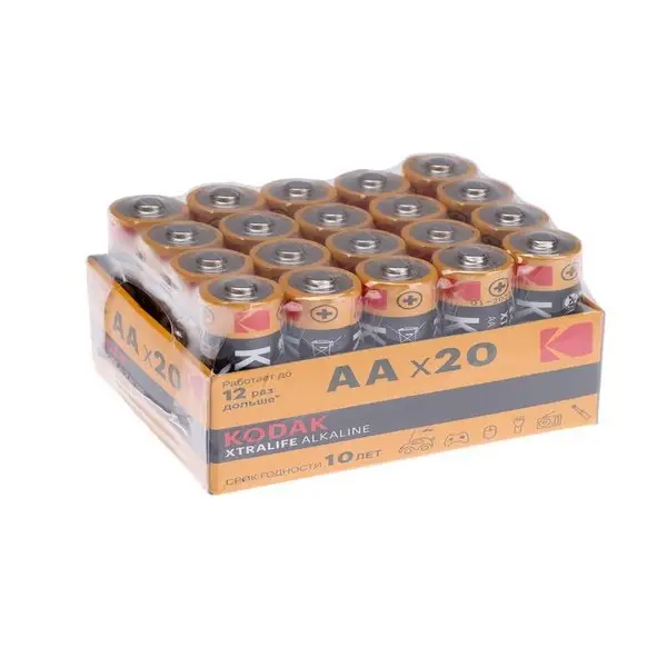 Батарейка алкалиновая Kodak XtraLife, AA, LR6, 1.5В, 20 шт