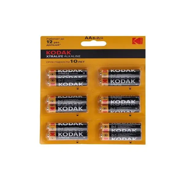 Батарейка алкалиновая Kodak XtraLife, AA, LR6, 1.5В, 12 шт