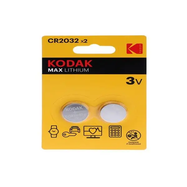 Батарейка литиевая Kodak, CR2032-2BL, 3В, блистер, 2 шт.