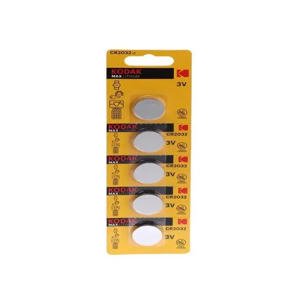 Батарейка литиевая Kodak, CR2032-5BL, 3В, блистер, 5 шт.