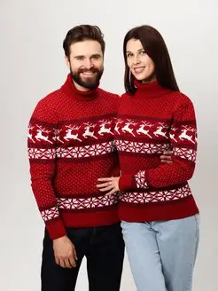 Свитер новогодний с горлом оленями мужской женский оверсайз Stellato Knitwear 133869604 купить за 1 891 ₽ в интернет-магазине Wildberries