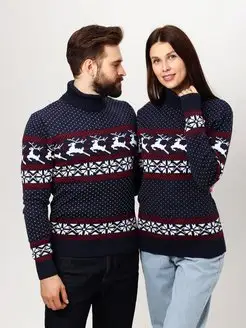 Свитер новогодний с горлом оленями мужской женский оверсайз Stellato Knitwear 133869607 купить за 1 941 ₽ в интернет-магазине Wildberries