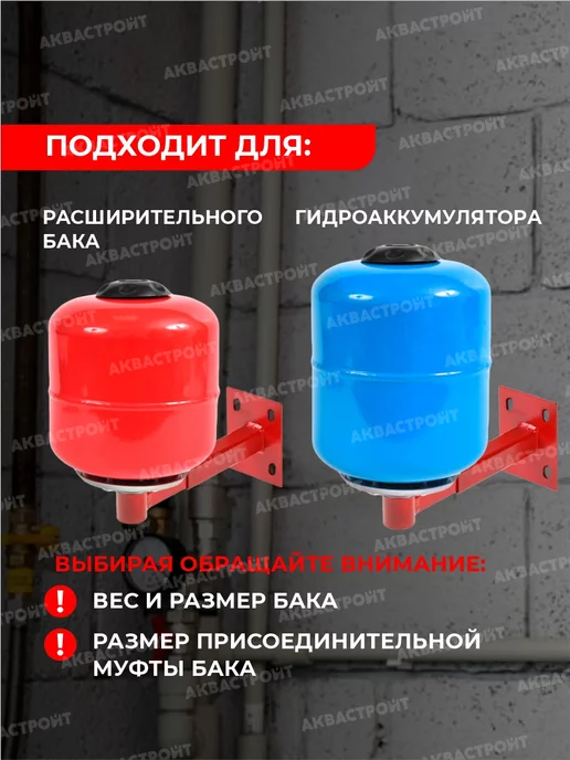 Thermofix Кронштейн для расширительного бака и гидроаккумулятора 1", красный, фото 5