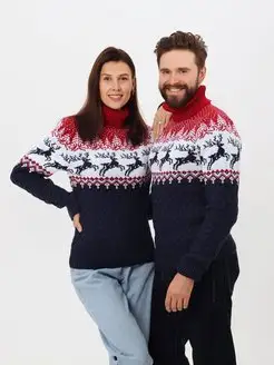 Новогодний свитер с горлом оленями мужской женский Stellato Knitwear 133963922 купить за 2 256 ₽ в интернет-магазине Wildberries