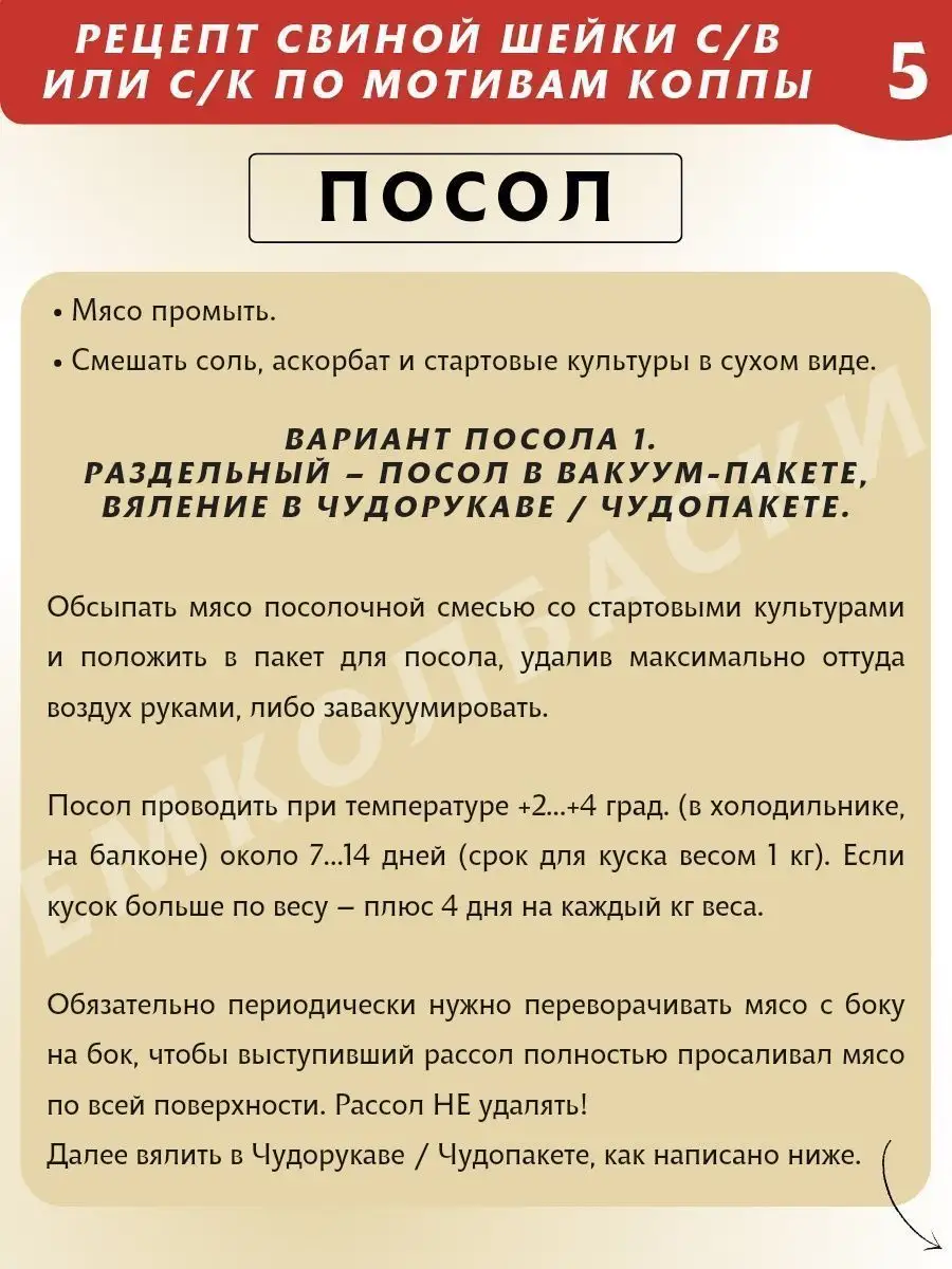 Старты Изи Кюр для вяления ветчин, 2шт по 50гр ЕмКолбаски 133967173 купить  за 845 ₽ в интернет-магазине Wildberries