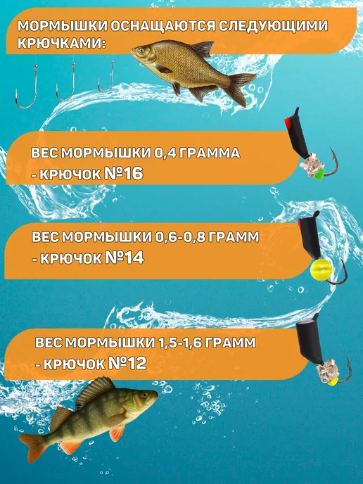 Улов37 Мормышки для зимней рыбалки набор из 4 шт 0,36гр 2мм, 0,4 г, фото 7