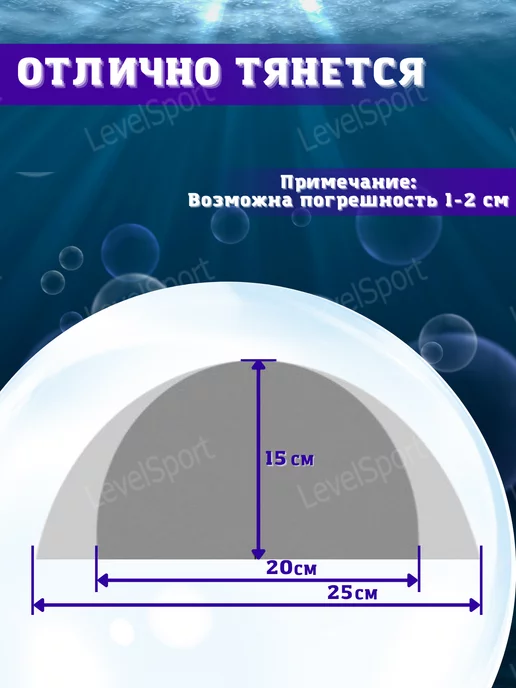 AQUASPORTIV Шапочка для плавания, синий, фото 4