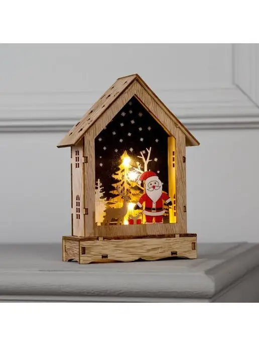 My Sweet Home Светодиодная фигура "Дом с Дедом Морозом" 12 х 17 х 4 см, де, 12x17