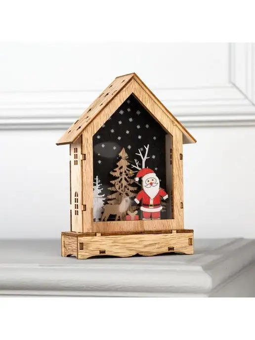 My Sweet Home Светодиодная фигура "Дом с Дедом Морозом" 12 х 17 х 4 см, де, 12x17, фото 2
