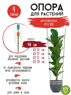 Опора для растений круглая (4 кольца) металл h90см GARDEN SHOW 134114060 купить за 308 ₽ в интернет-магазине Wildberries