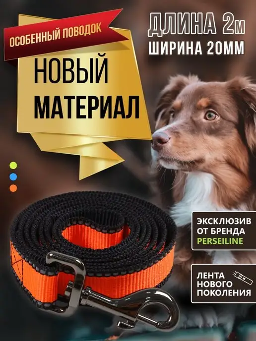RICH BREED Поводок 2 м светоотражающий ширина 20 мм нейлоновый, 2 м