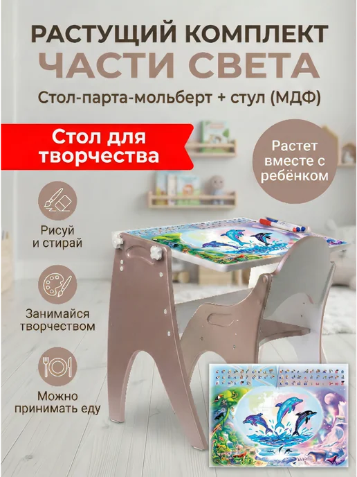 Tech kids растущий стул и стол (парта) комплект, вариант, фото 4