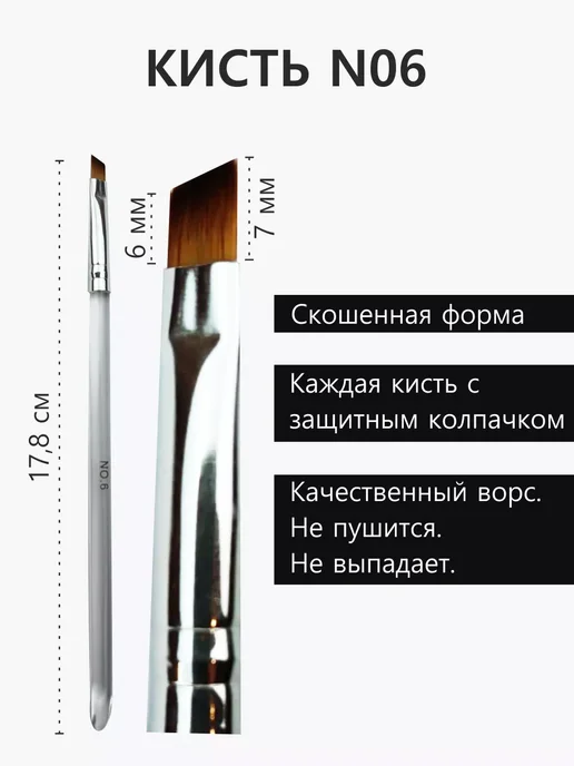 All For Nails Набор кистей для дизайна, 12 шт, 5 шт, фото 4