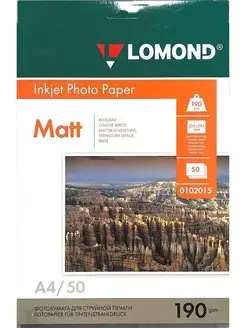 Фотобумага А4, 190 г/м2, 50л, ломонд, 0102015 Lomond 134219688 купить за 650 ₽ в интернет-магазине Wildberries