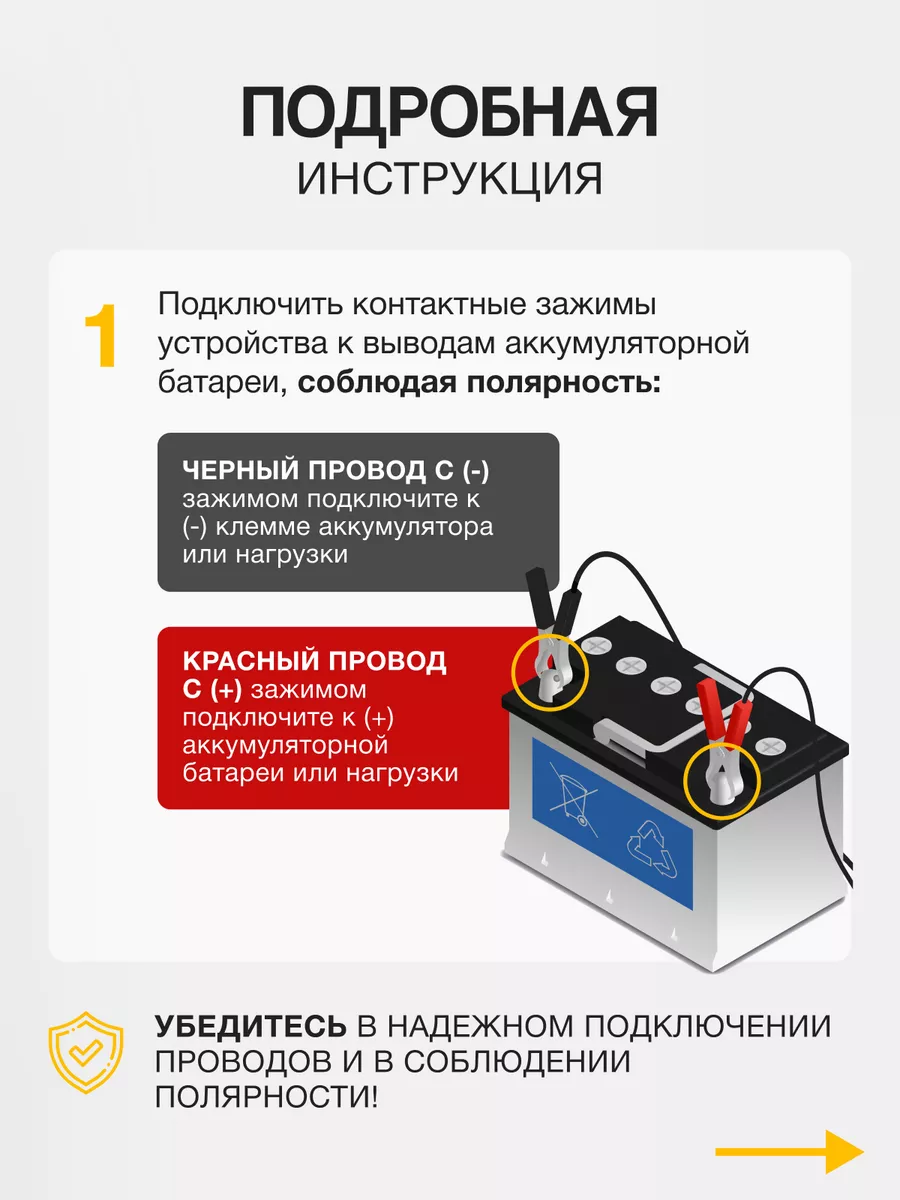 Зарядное устройство 5А 12В, автоматическое, импульсное (диодный индикатор)