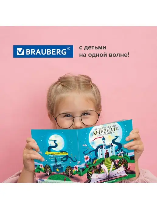 Brauberg Читательский дневник школьника А5 40 листов, твердая обложка, голубой, фото 5