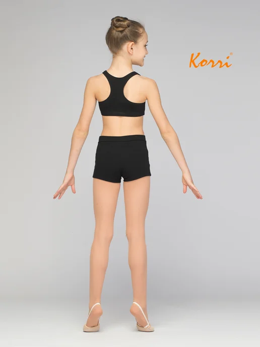 Korri Топ спортивный на резинке, черный, фото 7