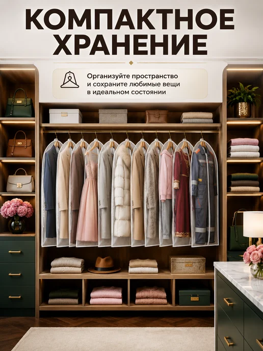 AРТИЯ Чехол для одежды на молнии 60х100, 60х120, 60х140, 60x100, фото 4