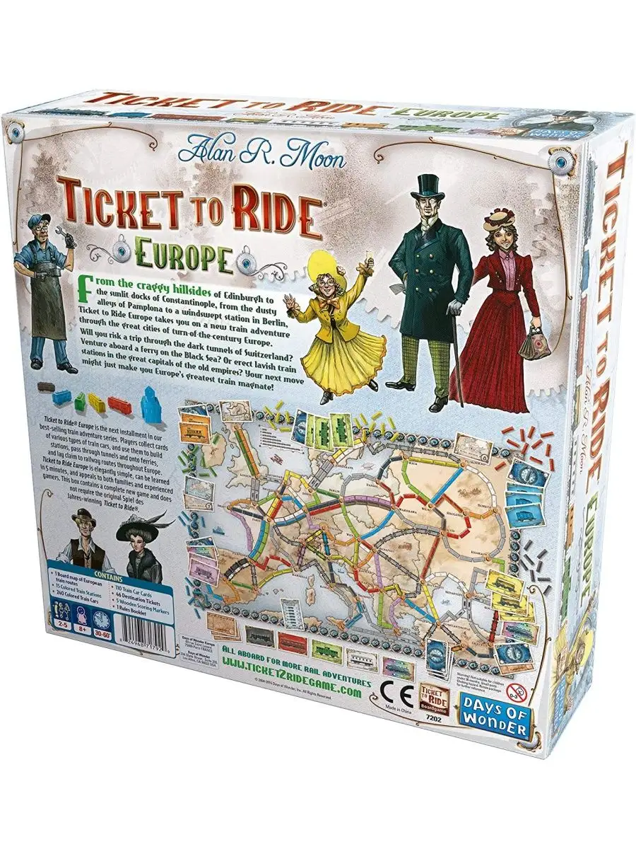 Ticket to Ride. Europe (English version) Days of Wonder 134532494 купить за  3 588 ₽ в интернет-магазине Wildberries