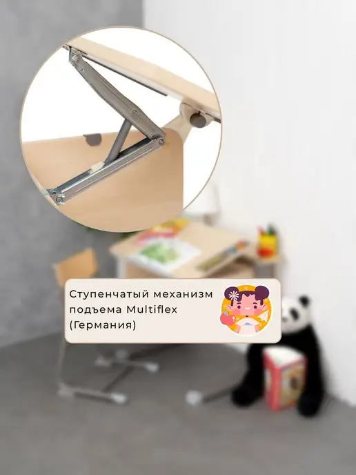 АСТЕК-ЭЛАРА Растущая парта для школьника, стул детский, серый, фото 7
