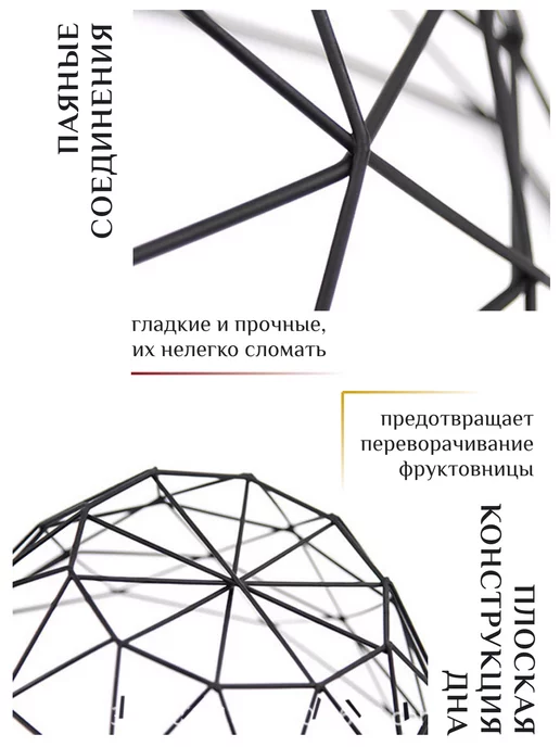 homlove Фруктовница металлическая корзина для фруктов, черный, в упаковке 160 г, фото 7