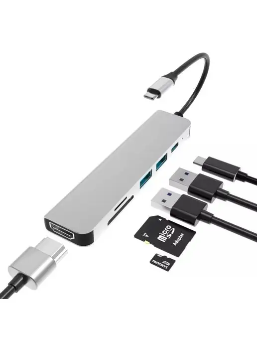 iRift Док станция USB type C 6-в-1 для ноутбука, серый, фото 6
