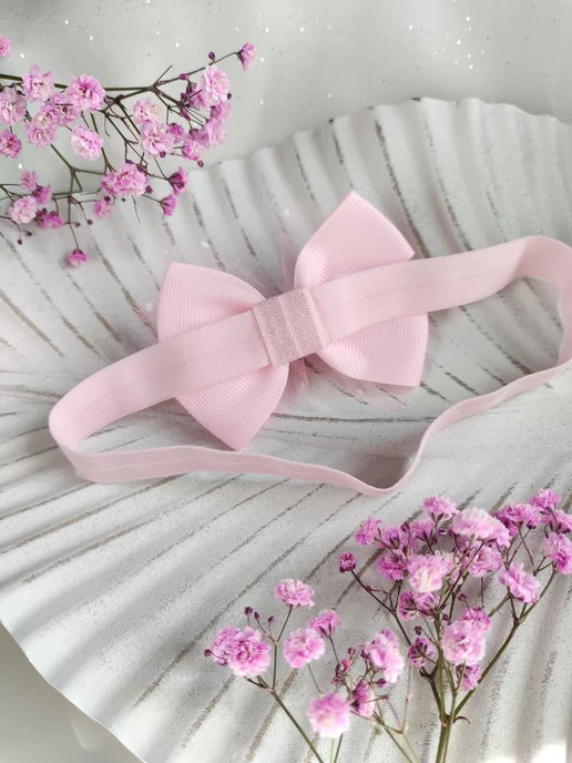 Miracle Bow Бант - повязка на голову праздничная, розовый, фото 5
