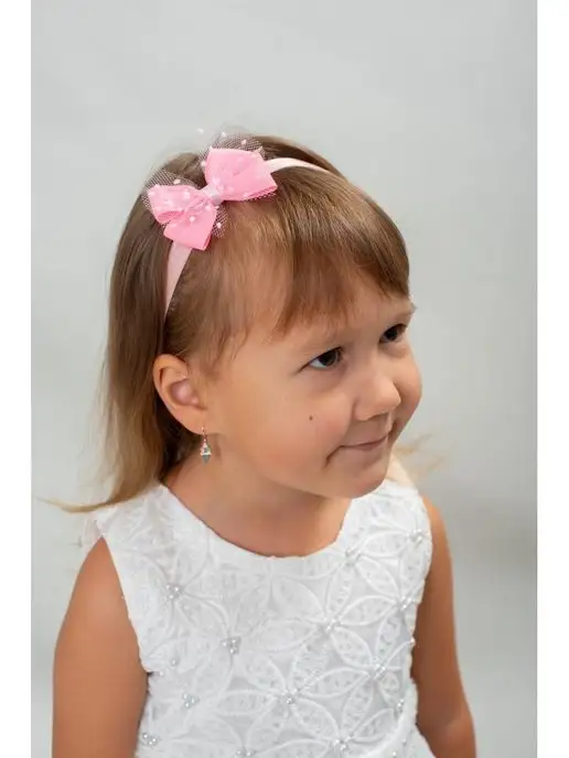 Miracle Bow Бант - повязка на голову праздничная, розовый, фото 7