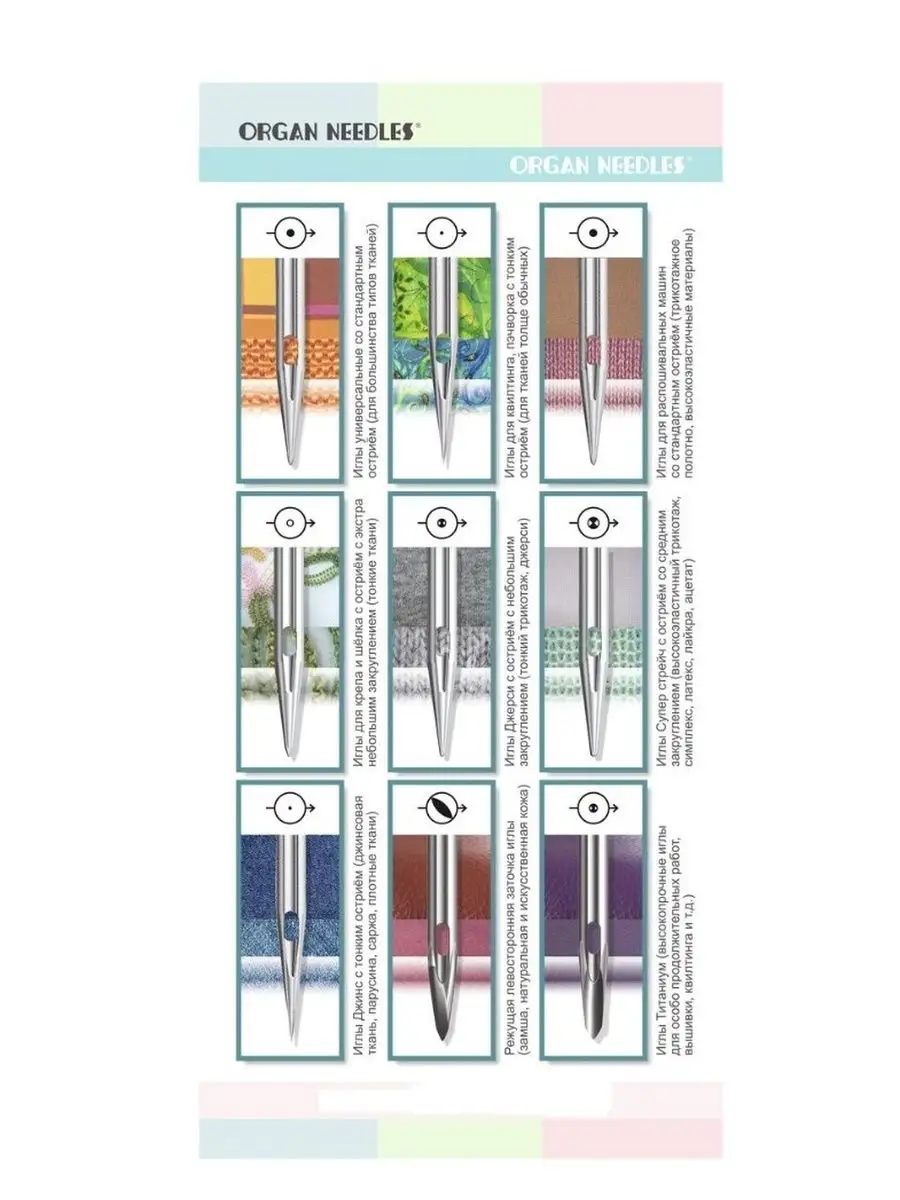 Иглы для швейных машин универсальные 70-100, 10 шт. ORGAN 134657873 купить  за 296 ₽ в интернет-магазине Wildberries