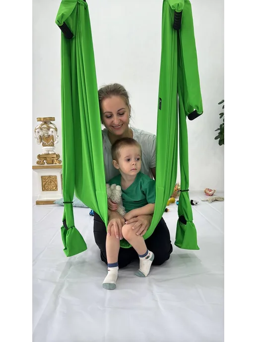 YoGuru Сенсорный развивающий гамак для детей, зеленый, фото 6