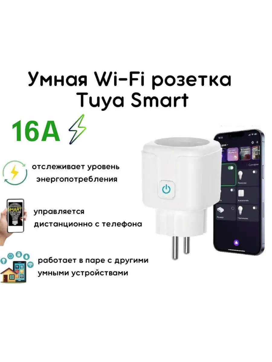 Умная wi-fi розетка c Яндекс Алиса, Маруся NETGIM 134780355 купить за 648 ₽  в интернет-магазине Wildberries