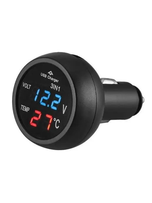 Slendori-Avto Термометр для авто вольтметр USB 12 24V, вариант, фото 2