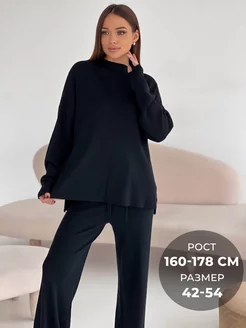 Трикотажный костюм с брюками осенний оверсайз SHOPSTYLE. 135008019 купить за 4 511 ₽ в интернет-магазине Wildberries