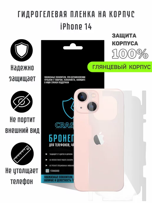 CRASH ME Глянцевая гидрогелевая пленка на корпус iPhone 14