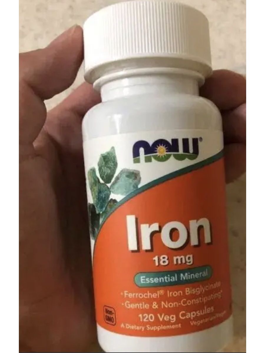 Now Iron 18mg (120 капсул). Now Iron 18. Now железо. Now Iron.