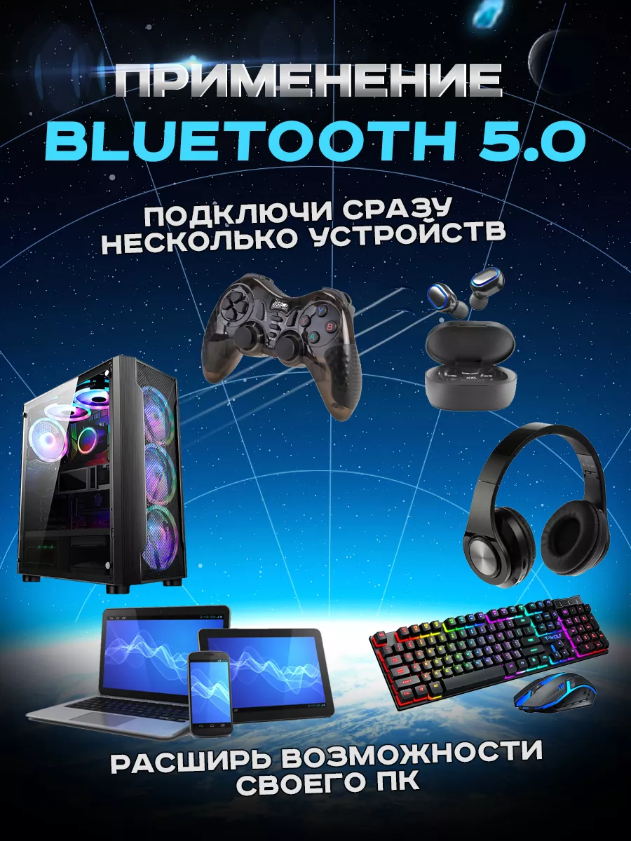 Wifi адаптер usb блютуз для пк ALXgroup 135304929 купить за 1 031 ₽ в  интернет-магазине Wildberries