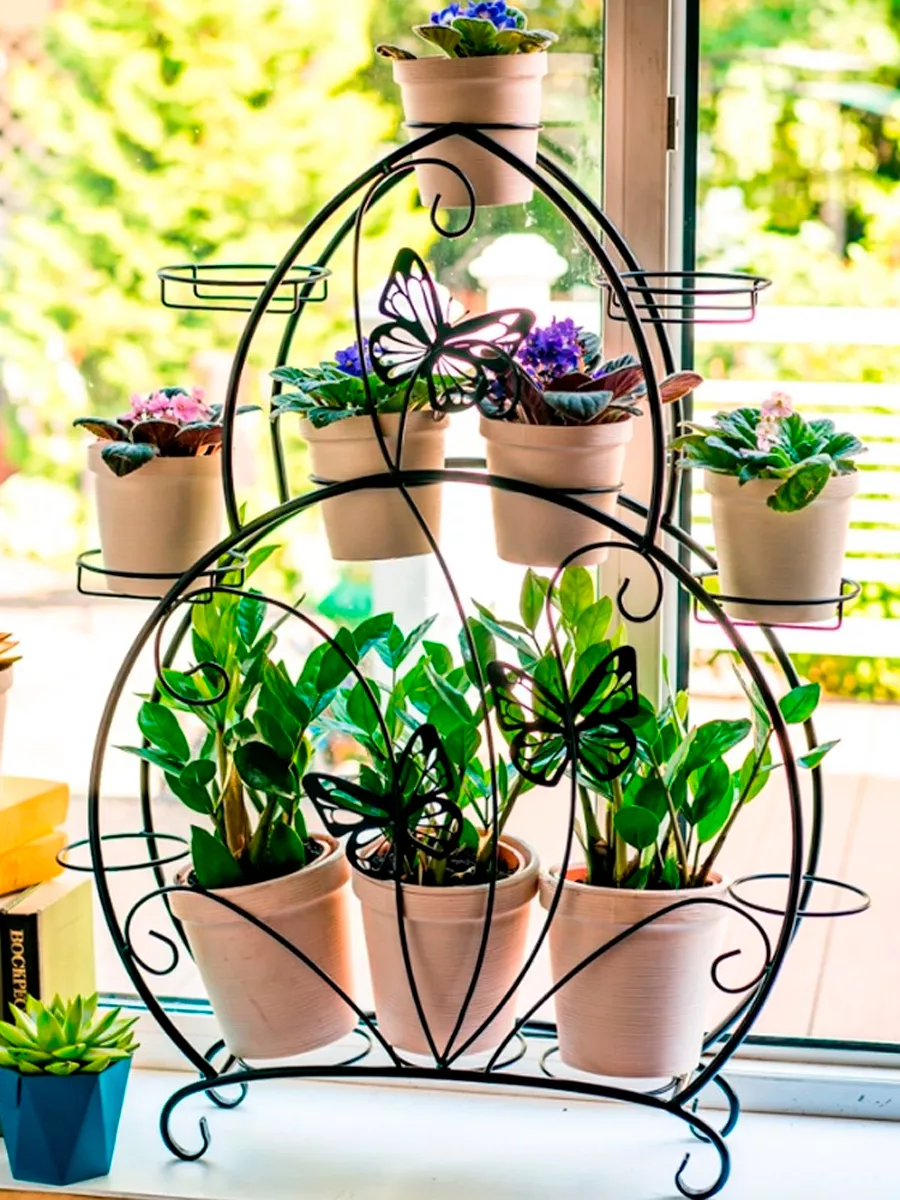 Подставка для цветов на подоконник на 12 кашпо Gardendecor 135461508 купить  за 3 997 ₽ в интернет-магазине Wildberries