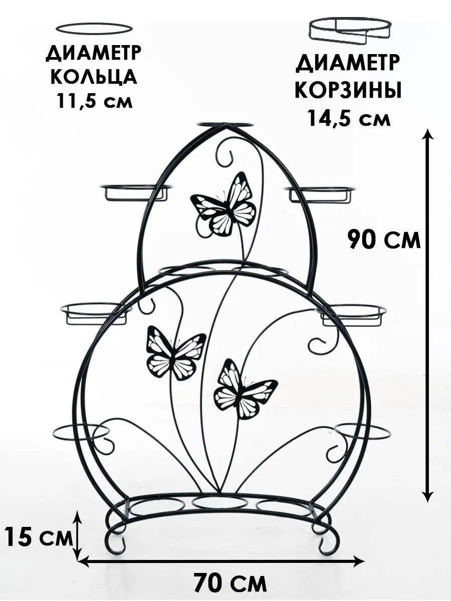 Подставка для цветов на подоконник на 12 кашпо Gardendecor 135461508 купить  за 3 997 ₽ в интернет-магазине Wildberries