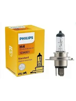 Галогенная автолампа H4 Standart 12342C1 Philips 135470143 купить за 242 ₽ в интернет-магазине Wildberries