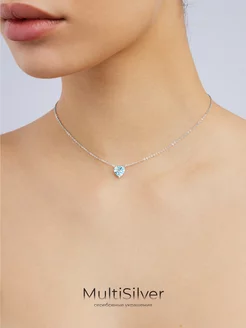 Колье серебро сердце MultiSilver 135493339 купить за 2 738 ₽ в интернет-магазине Wildberries