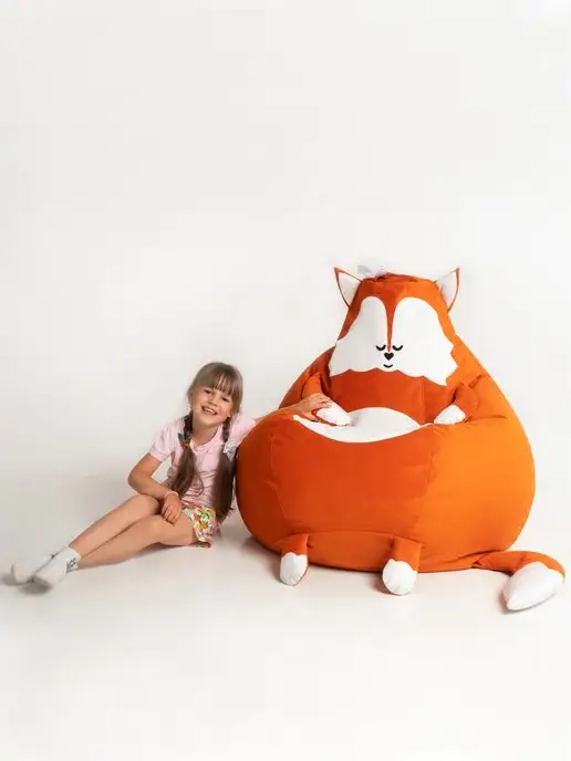 Fluffymebel Кресло мешок детский Лисенок, желтый, фото 10