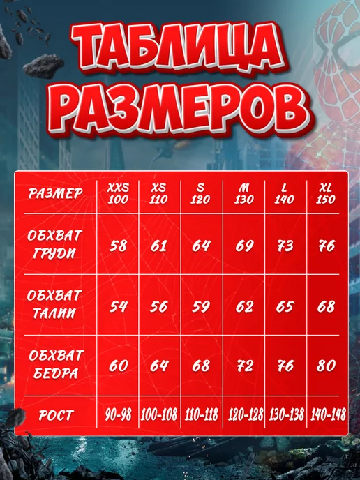 Костюм Человека паука для взрослых и детей, красный, фото 4